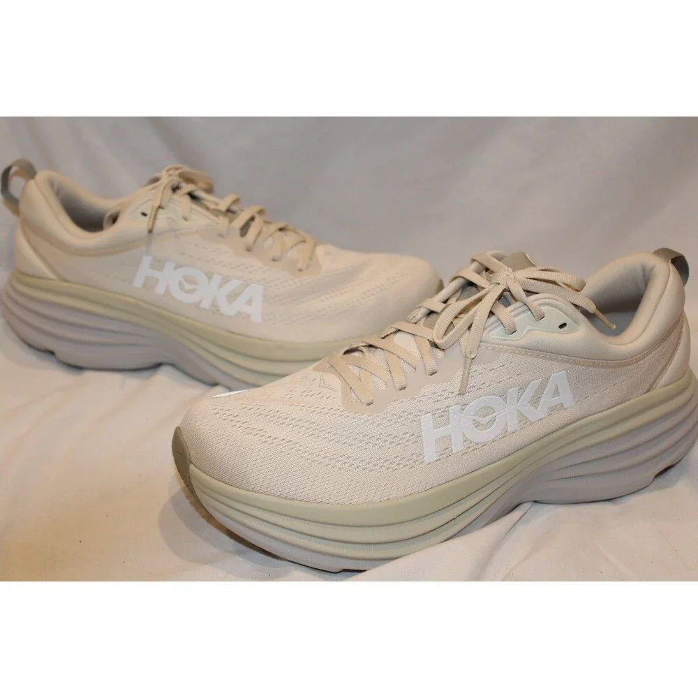 Hoka One One Men's Bondi 8 Athletic Sneakers OAT MILK‎ BARLEY sz 11.5 NWOB